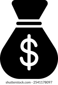 Money bag icon symbolizing cash wealth and savings
