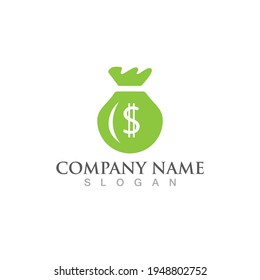 Diseño de la ilustración de la plantilla de icono de Bolsa de dinero