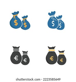 Diseño de la ilustración de la plantilla de icono de Bolsa de dinero