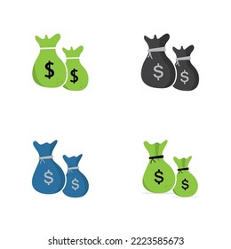 Diseño de la ilustración de la plantilla de icono de Bolsa de dinero