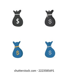 Diseño de la ilustración de la plantilla de icono de Bolsa de dinero