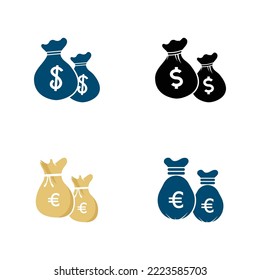 Diseño de la ilustración de la plantilla de icono de Bolsa de dinero