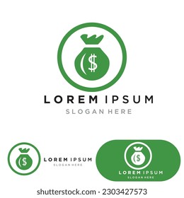 Diseño de la ilustración de la plantilla de icono de Bolsa de dinero