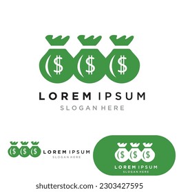 Diseño de la ilustración de la plantilla de icono de Bolsa de dinero