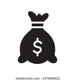 Money bag icon in trendy flat style design. Vector graphic illustration. Money bag symbol for website design, logo, app, and ui. Vector file. EPS 10.