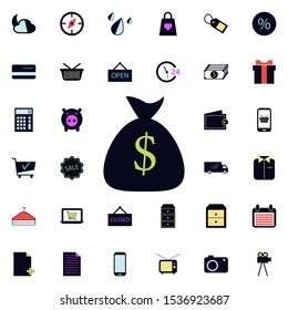 money bag icon. Universal set of web for website design and development, app development