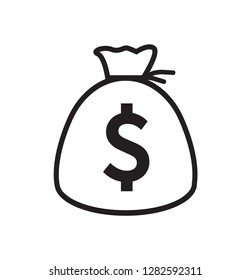 Money bag icon vector