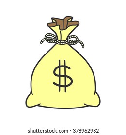Money bag icon. Vector