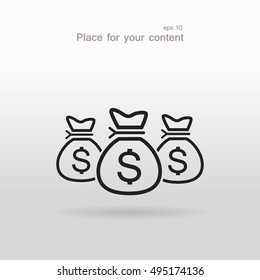 Money bag icon - Vector