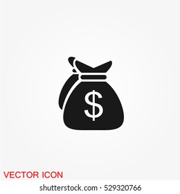 Money bag icon vector
