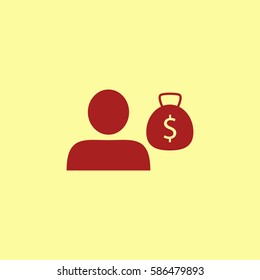 Money bag icon vector