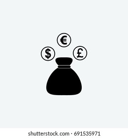 money bag icon vector