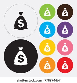 Money bag icon - Vector