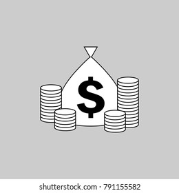 Money bag icon vector