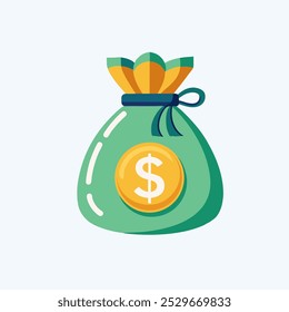 Money Bag icon vector art image set.