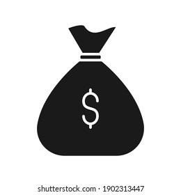 Money bag icon vector. Color editable