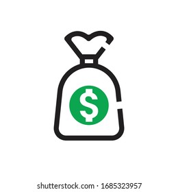 Diseño vectorial de icono de bolsa de dinero 