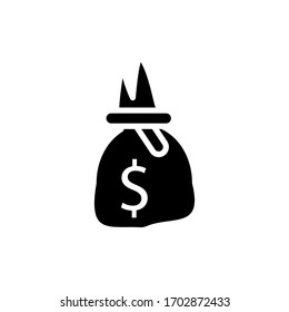 Plantilla de diseño vectorial de icono de bolsa de dinero