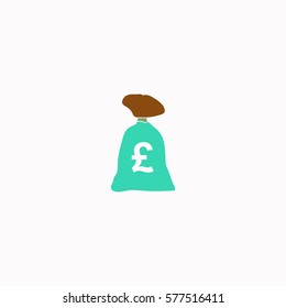 Money bag  icon Vector design. Colored illustration.