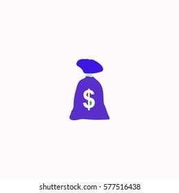 Money bag  icon Vector design. Colored illustration.