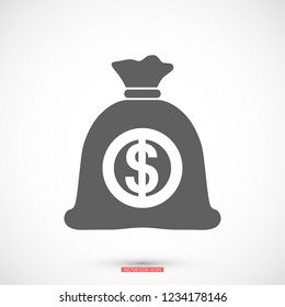 Money bag  icon. Vector  Eps 10 