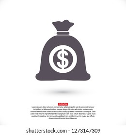 Money bag  icon. Vector  Eps 10 
