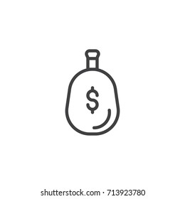 Money bag icon vector, filled flat sign, solid pictogram isolated on white. Charity symbol, logo illustration