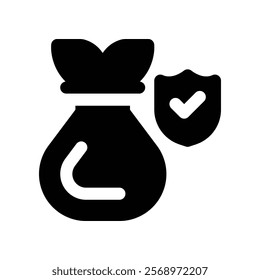 money bag icon. vector glyph icon for your website, mobile, presentation, and logo design.