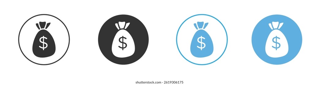 Conjunto gráfico de Vector de icono de bolso de dinero