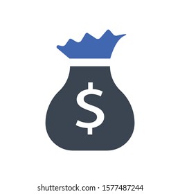Money bag icon, Vector graphics