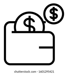 Money bag icon. Vector graphics.