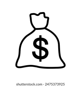 money bag icon, vector graphics