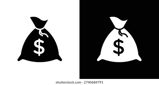 Money bag icon. vector graphics pack.