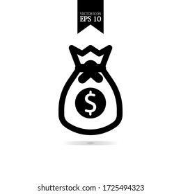Money Bag Icon Vector - high quality
