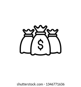 Money Bag Icon Vector Illustration Logo Template