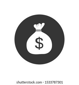 Money Bag Icon. Vector illustration