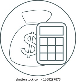 Money bag icon. Vector illustration