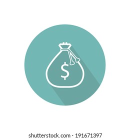 Money bag icon. Vector illustration 