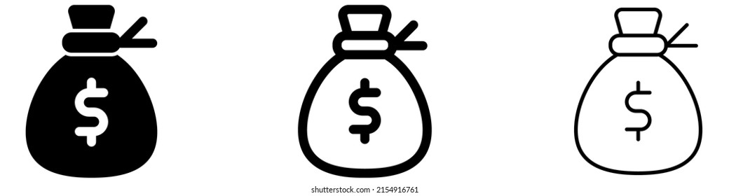 Money bag icon, vector illustration, simple shape, best used for banner or presentation