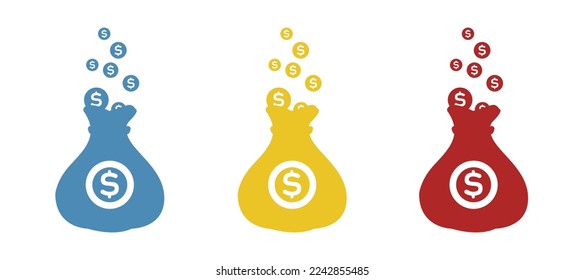 money bag icon, vector illustration