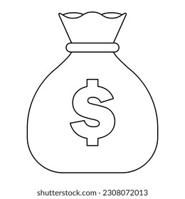 Money bag icon, vector illustration