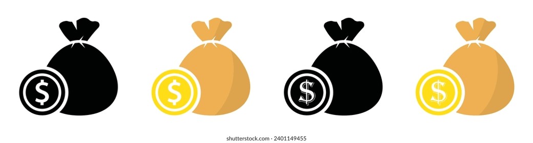 Money bag icon, vector illustration