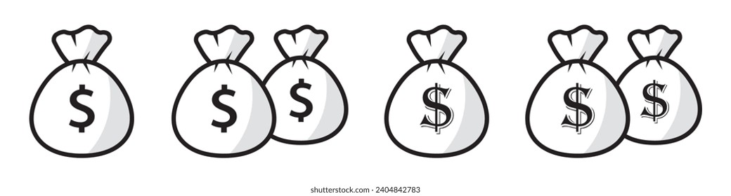 Money bag icon, vector illustration