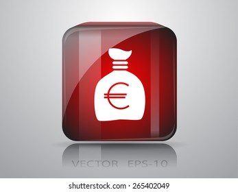 Icono de bolsa de dinero, ilustración vectorial