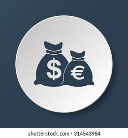 Money bag icon. Vector illustration EPS 10 