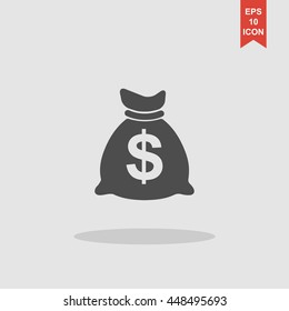 Money bag icon. Vector illustration EPS 10
