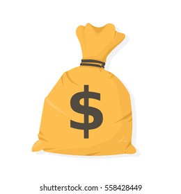 Money Bag Icon.
Vector illustration of a cash bag with dollar sign.