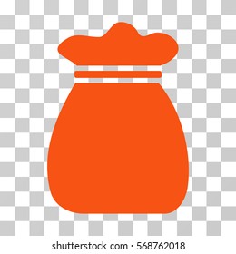Money Bag icon. Vector illustration style is flat iconic symbol, orange color, transparent background. Designed for web and software interfaces.
