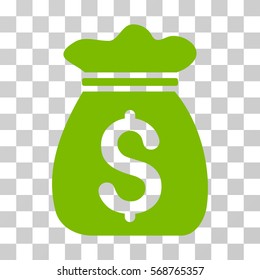 Money Bag icon. Vector illustration style is flat iconic symbol, eco green color, transparent background. Designed for web and software interfaces.