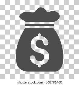 Money Bag icon. Vector illustration style is flat iconic symbol, gray color, transparent background. Designed for web and software interfaces.